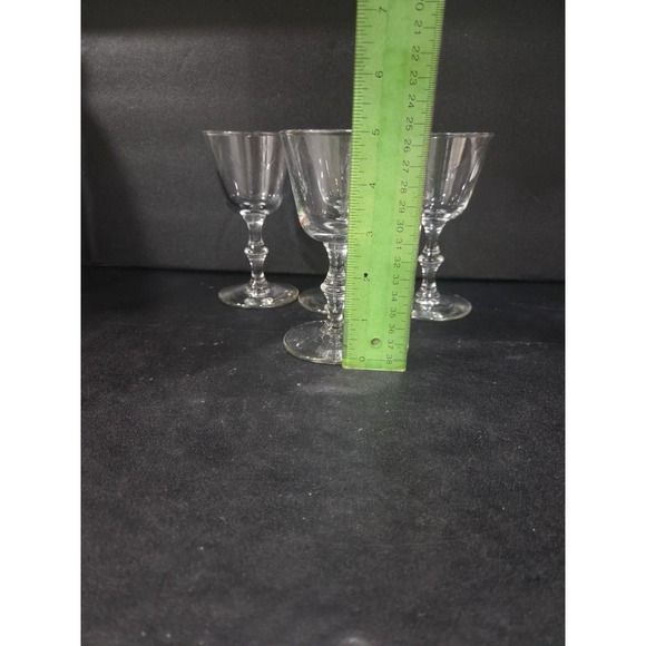 Libbey Georgian Vintage Liquor Glasses, Cocktail Cordials, Set of 4, Clear Stem - Picture 8 of 9